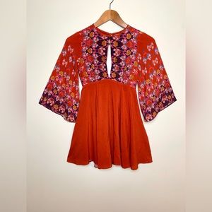 [Urban Outfitters | Ecote] Tyler Burnt Orange Open Back Mini Dress | Size: XS